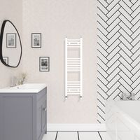 Bathroom Straight Heated Towel Rail Radiator Ladder Warmer Heating White 1000x300mm