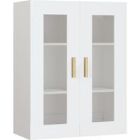 Armoire murale suspendue Design moderne, Armoire Etagère de rangement, Blanc 69,5x34x90 cm OIB8775E