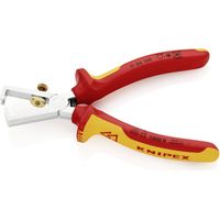 KNIPEX 11 06 160 Pinza spelacavi con molla di apertura universale isolati con manici rivestiti in materiale bicomponente, collaudati VDE cromata 160 mm