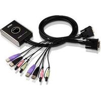 Aten 2-Port USB DVI/Audiokabel KVM Switch mit Remote-Port-Wähler