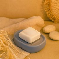 Exagonshop Porta sapone da appoggio in ceramica grigio Sidney