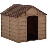 Vidaxl – Niche pour chiens marron 71x71,5x68 cm – Résistante aux UV – Facile à assembler – Pour intérieur et extérieur