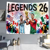Tappeto Murale Calcio, Tifoso Mondiale, Sfondo Tela per Atmosfera Partita, Area Tifosi, Soggiorno Camera Letto Bar, 06-150x200cm