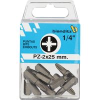 Puntas de Destornillador PZ Bianditz 1 4" TIN Niquelado3x25Blister de 10 unidadesBlister de 10 unidades Niquelado 3x25