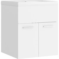 Meuble sous lavabo Meuble sous vasque - avec lavabo intégré Blanc Aggloméré BV897404 - BonneVie
