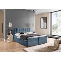 Boxspringbett Schlafzimmerbett DOMINGA PREMIUM 160x200cm Stoff Coral Himmelblau