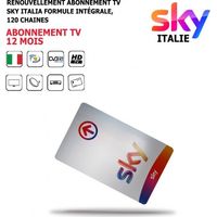 Renouvellement Abonnement Tv Sky Italia Formule Intégrale 12 mois, 120 Chaines, HD, Via Satellite Host Hotbird 13°Est