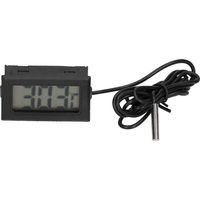 Thermomètre électronique numérique, thermomètre LCD en ABS noir avec sonde externe