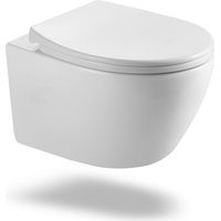 Spülrandloses Wand-Hänge WC Softclose-Toilette Deckel - Weiß glänzend Standard bis 400kg WC-Sitz abnehmbar