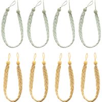 Pairs Hand Braided Curtain Tie Back, Buckle Holdback Drapery Curtain Tiebacks, 8 Rope Belt Curtain Tie Curtain Tiebacks
