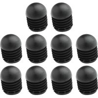 Cyclingcolors – Lot de 10 embouts de tube rond à ailettes – Protection antidérapante pour meubles – Ø extérieur 25mm – Noir