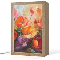 TABLE LAMP Flowers - Colorful - Paint - Abstract - Art 20x30 cm