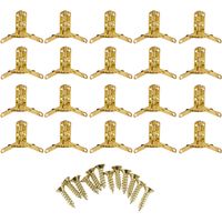 CCYKXA Set mit 20 dekorativen Mini-Holzscharnieren mit goldenen Verschlüssen