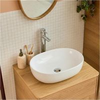 Lavabo appoggio L.49 x H.13 x P.35,5 cm bianco PIA