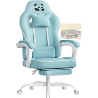 WOLTU Racing Style Gaming Chair with Reclining Function Footrest Lightblue