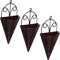 BESPORTBLE Lot de 3 paniers muraux marron style champêtre pour la décoration intérieure,