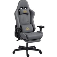 Ergonomic gaming chair with 3D armrests, adjustable, rolling desk chair with lumbar support, gray