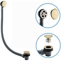 Brushed Brass Easy Clean Click Clack Bath Waste Bath Bathroom Overflow Pipe