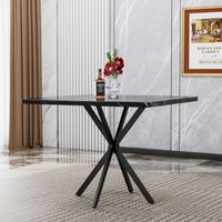 Square Dining Table, Mid Century Modern Square Dining Table for 4-6 Person, Coffee Table for Kitchen Dining Room, Office, Save Space