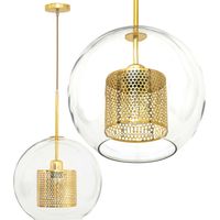 Pendant Lamp TOOLIGHT APP556-1CP Glass Loft Gold Round 1-light point E27 30x30x50-110cm