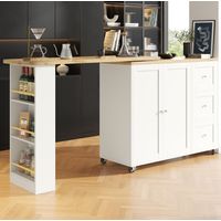 mobile contenitore girevole 203 cm con ruote MDF bianco OKMYHOME