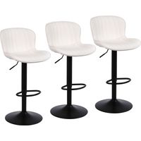 ralex-chair Tabouret Bar, Chaises de Bar pour Cuisine, Siège Pivotant à Hauteur Réglable, Montage Facile, Moderne Tabouret Haut pour Bar, Cuisine, Salle à Manger,(Lot de 3,Beige)
