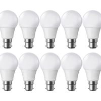 Lot de 10 Ampoules LED B22 806 lumens eq 60W Blanc chaud