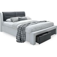 Cama Houston 1580 , Doble, 160x200, Cuero ecológico, Somieres, 173x225x100cm