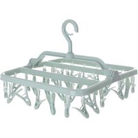 Etendoir Chaussette, Etendoir Linge avec 32 Pinces, Sechoir a Linge Pliant Suspendu, Etendoir Linge Interieur Extérieur, pour Chaussettes, sous-Vêtements et Petits Vêtements