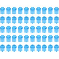 50 Pièces Isolateurs Clôture Électrique Ronds ABS pour Poteaux, Trou 2.1cm, Sécurité Ferme Bleu