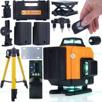 Nivel l谩ser Rosfix Orange Tiger de 16 l铆neas ROT16L + Tr铆pode de 43-120 cm para nivel l谩ser + Receptor detector de haz