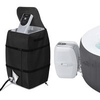 Housse De Chauffage pour Spa,Housse de Pompe de Chauffage, Housse de Spa imperméable,Couvercle De Pompe De Chauffage De Spa pour Spa,Housse de Spa Ajustable et Pliable avec Cordon et Boucle