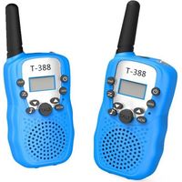RT388 Longue Portée Talkie Walkie Enfant, 8CH Lampe de Poche VOX pour Garçons et Filles, 3-12 Ans Enfants Jouets,Cadeaux d'anniversaire pour Activités (1 Paire, Bleu Ciel)