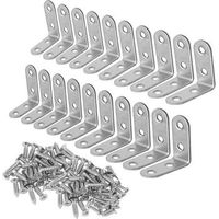 Lot de 20 Equerre d'assemblage, Équerre de Fixation en Forme de L, Équerres de Fixation, Équerre de Fixation en Métal, Equerre Inox pour la Fixation et la Réparation de Meubles(40x40x16mm)