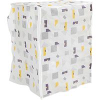 Housse de sèche-linge imperméable, anti-éclaboussures et anti-UV, transparente avec impression à motif pour rouleau de lave-linge automatique.-85.00X58.00X62.00CM