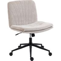 Silla oficina ajustable altura giratoria funciĂłn basculante sin reposabrazos con ruedas beige