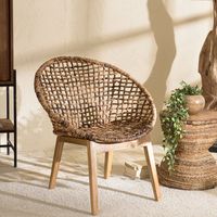SIXTINE - Fauteuil dossier arrondi assise en rotin
