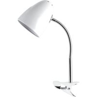 Lampada da scrivania Gaeta E27 bianca con morsetto