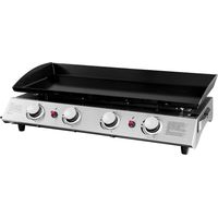 Happy Garden – Plancha à gaz 4 brûleurs 10kW – Plaque en acier émaillé – Cuisson homogène – Dimensions L 80,8 × P 47 × H 24cm