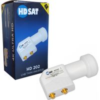 LNB Twin 2 sorties 0,1dB – Compatible Full HD 4K – Fréquence 10.7-12.75 GHz – Gain max 65dB – Connectiques Gold – Hdsat