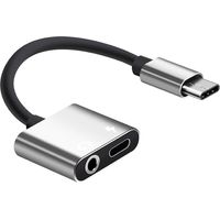 2 in 1 Type-C Audio Charging Adapter with Type C Charging Port 3.5mm Earphone Jack Charging USB-C Co