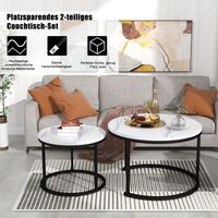 Table basse ronde,ensemble de 2 tables basses Salon Table d’appoint ronde imbriquée 2 tables rondes