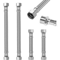 4 Tuyaux de Raccordement Flexibles G3/8" - Raccords Rallonge Tuyau Tressé Acier Inoxydable - Tubes de Rallonge Lavabo pour Cuisine et Salle de Bain (10 cm, 20 cm)