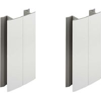 Cyclingcolors – Lot de 2 jonctions de plinthe 120mm blanc brillant – Raccord esthétique pour pieds de meuble – Profil en PVC – Largeur 20mm