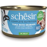 Thon et bar en gelée Schesir - Aliment humide complet pour chats - 85 g