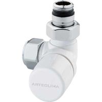 Valvola d'arredo ad angolo termostatica dx bianca 1/2 x 24-19 Arteclima