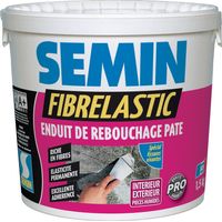 Semin – Enduit de rebouchage élastique pour fissures mouvantes – 1,5 kg – Intérieur/extérieur – Résine et fibres de verre pour déformations