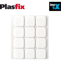 Confezione da 12 feltri adesivi sintetici bianchi 22x22mm Plasfix INOFIX