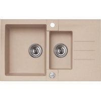 Alveus Rock - Fregadero de granito 78x48 cm, con control de desagüe, beige 1090954