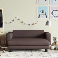 Canapé-Sofa avec repose-pied pour enfants marron 100x50x30 cm